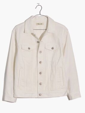 madewell oversized white trucker jacket